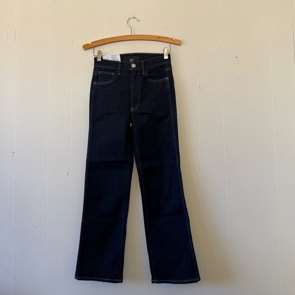 3x1 Denim - 3X1 NYC Joni Straight Wide Leg Dark Wash High Rise Jeans 4W 24 Three By One